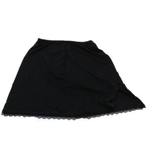 Marks & Spencer Pull On Slip Womens 14 Black Lace Hem Underskirt Stretch Lingeri